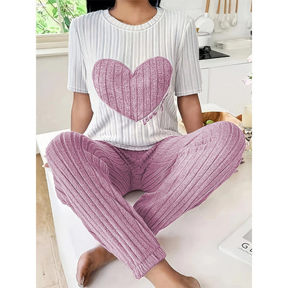 Women’s Summer / Autumn “Sweet Heart” Pajama Set