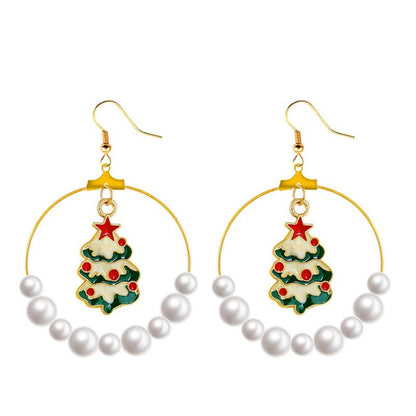 Christmas-themed alloy earrings