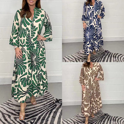 Autumn / Winter Printed Loose Casual Dress