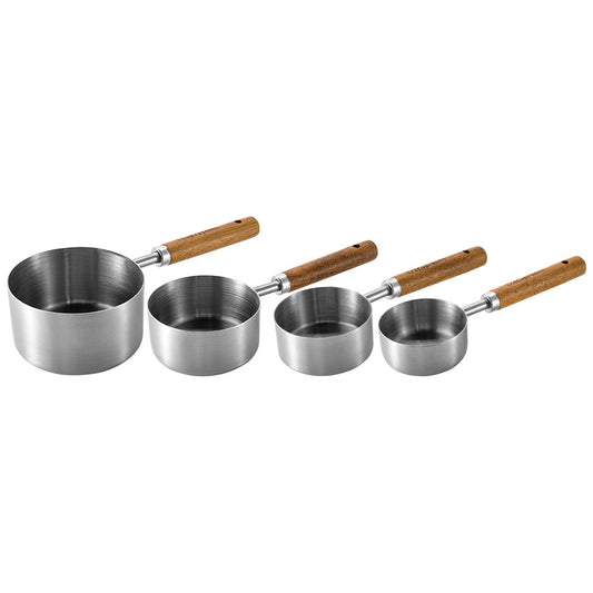 Stainless Steel Measuring Cups with Wooden Handles