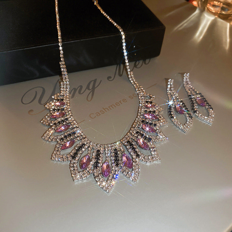 Elegant Diamond Tassel Jewelry Set