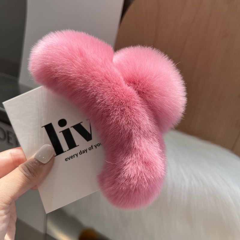 Rabbit Fur Hair Clip
