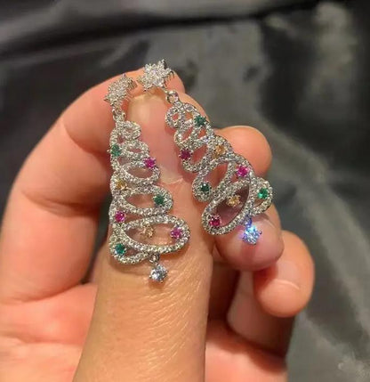 Christmas Tree Tassel Star Earrings