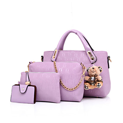 Women’s Bag Set – Bear 4‑Piece Mother‑and‑Child Shoulder & Crossbody Handbag
