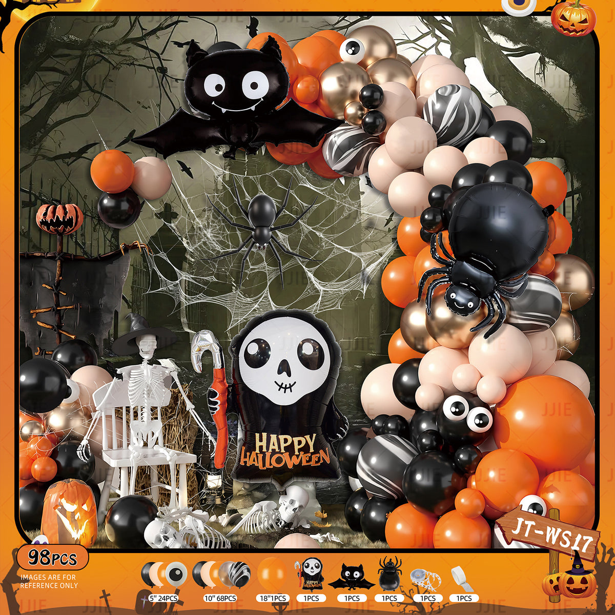🎃 Halloween Balloon Arch Decoration Kit