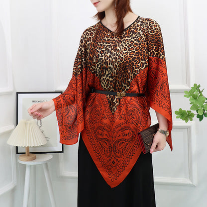 Silk pullover sunscreen silk scarf shawl women's sunscreen clothing in summer with large size loose changeable