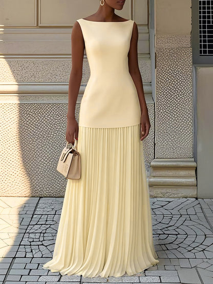 👗Ensemble deux pièces en maille unie pour femme — haut sans manches et jupe assortie