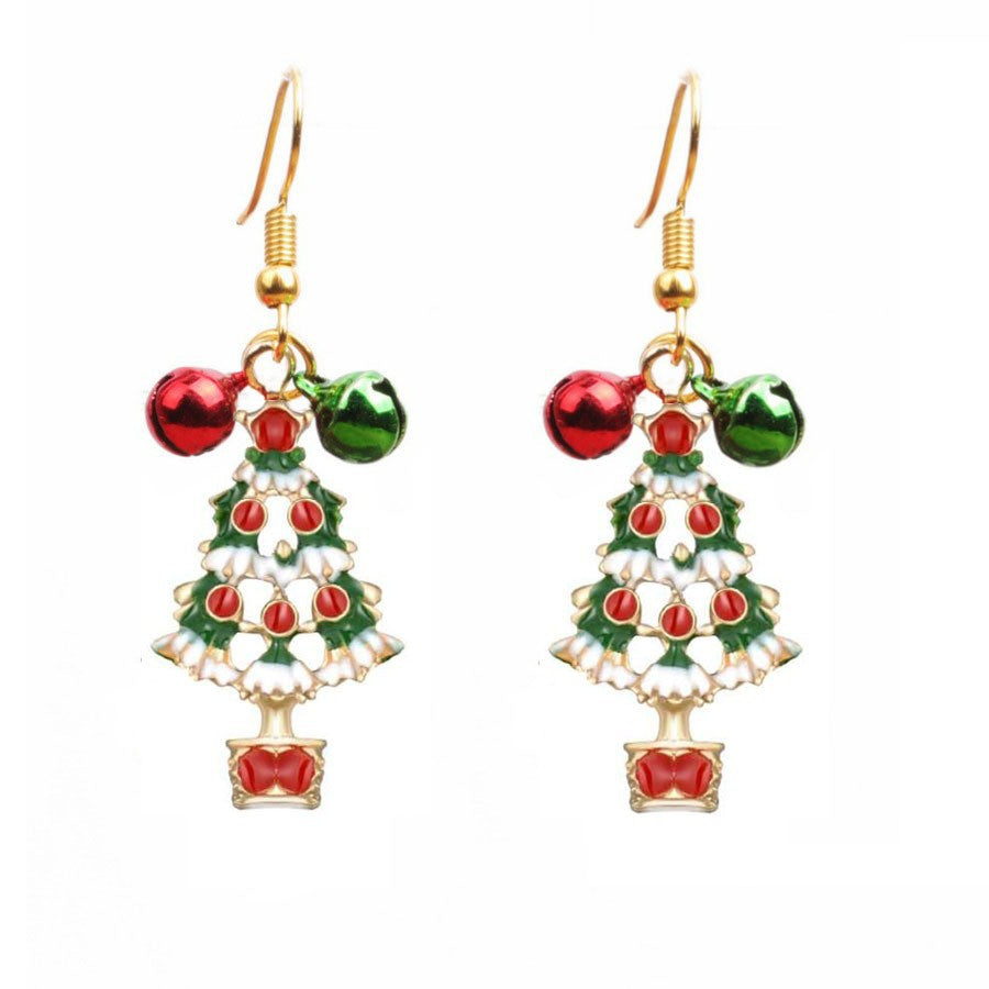 Christmas-themed alloy earrings