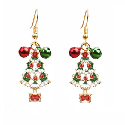 Christmas-themed alloy earrings
