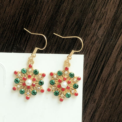 Christmas-themed alloy earrings