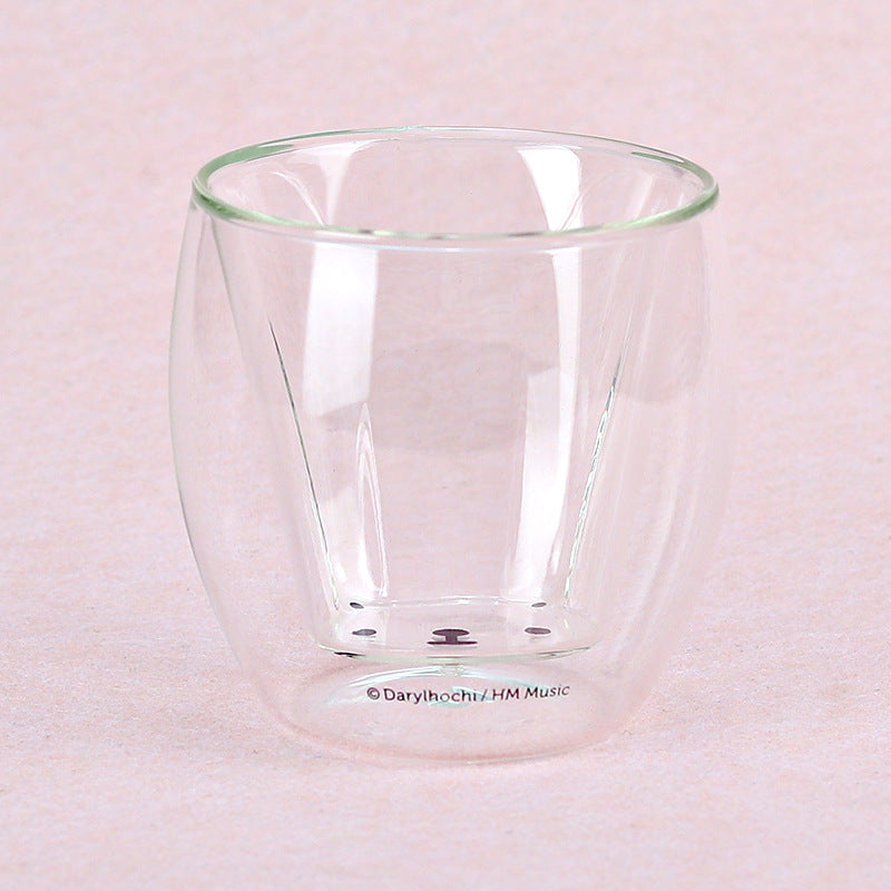 🥤Cartoon Double‑Layer Glass Cup 🌞