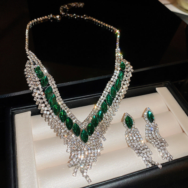 Elegant Diamond Tassel Jewelry Set