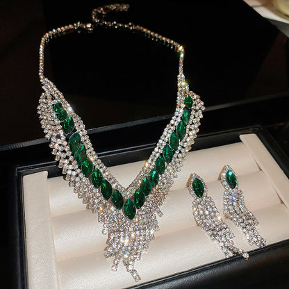 Elegant Diamond Tassel Jewelry Set