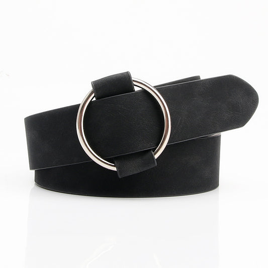 Women's Belt Round Buckle Needle