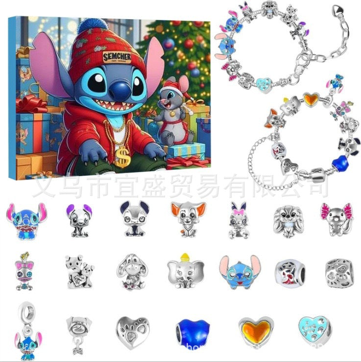 Mickey Mouse Weihnachts-Überraschungsbox – Set aus Armband und Schmuckzubehör aus Metall
