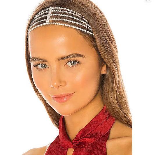 Multi-layer full diamond elastic headband