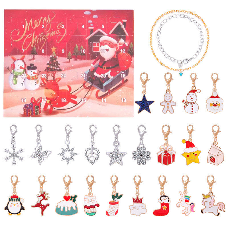 Mickey Mouse Weihnachts-Überraschungsbox – Set aus Armband und Schmuckzubehör aus Metall