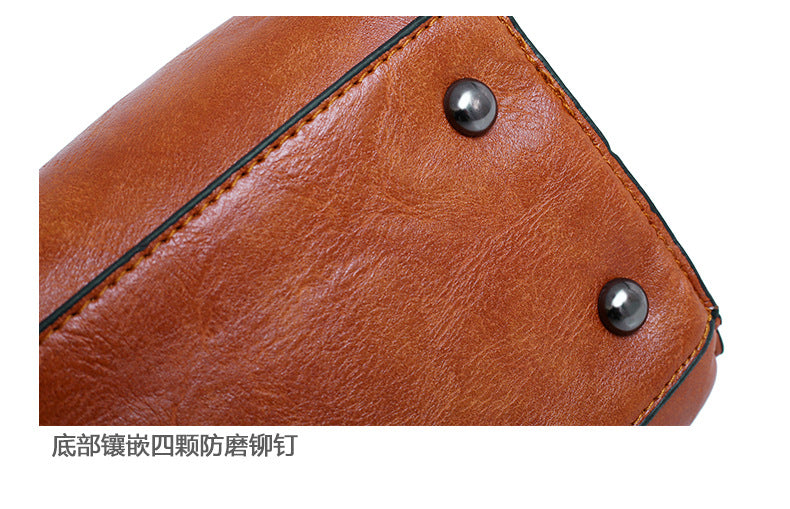 👜Women’s Handbag Set – 4‑Piece Oily Leather Shoulder Bags