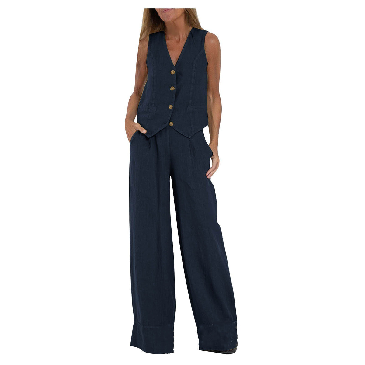 🌿Women's Cotton Linen Vest & Trousers Two-Piece Set 🎀