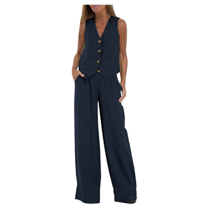 🌿Women's Cotton Linen Vest & Trousers Two-Piece Set 🎀