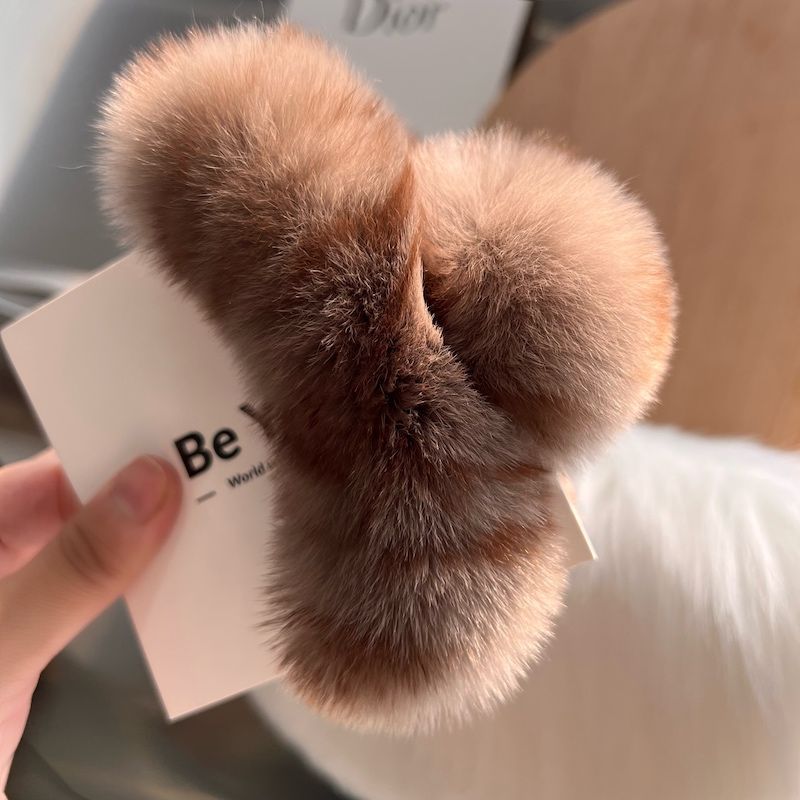 Rabbit Fur Hair Clip