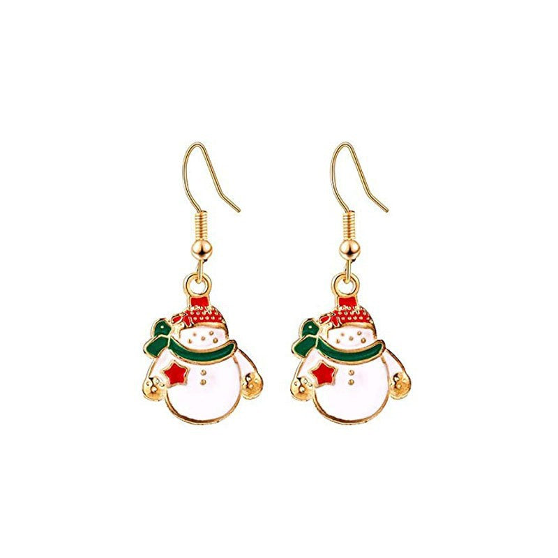 Christmas-themed alloy earrings