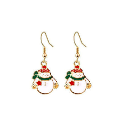 Christmas-themed alloy earrings