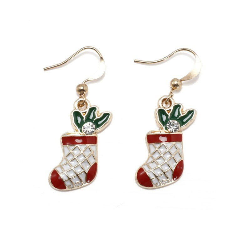 Christmas-themed alloy earrings