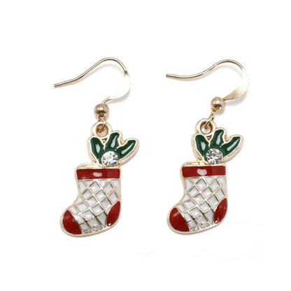Christmas-themed alloy earrings