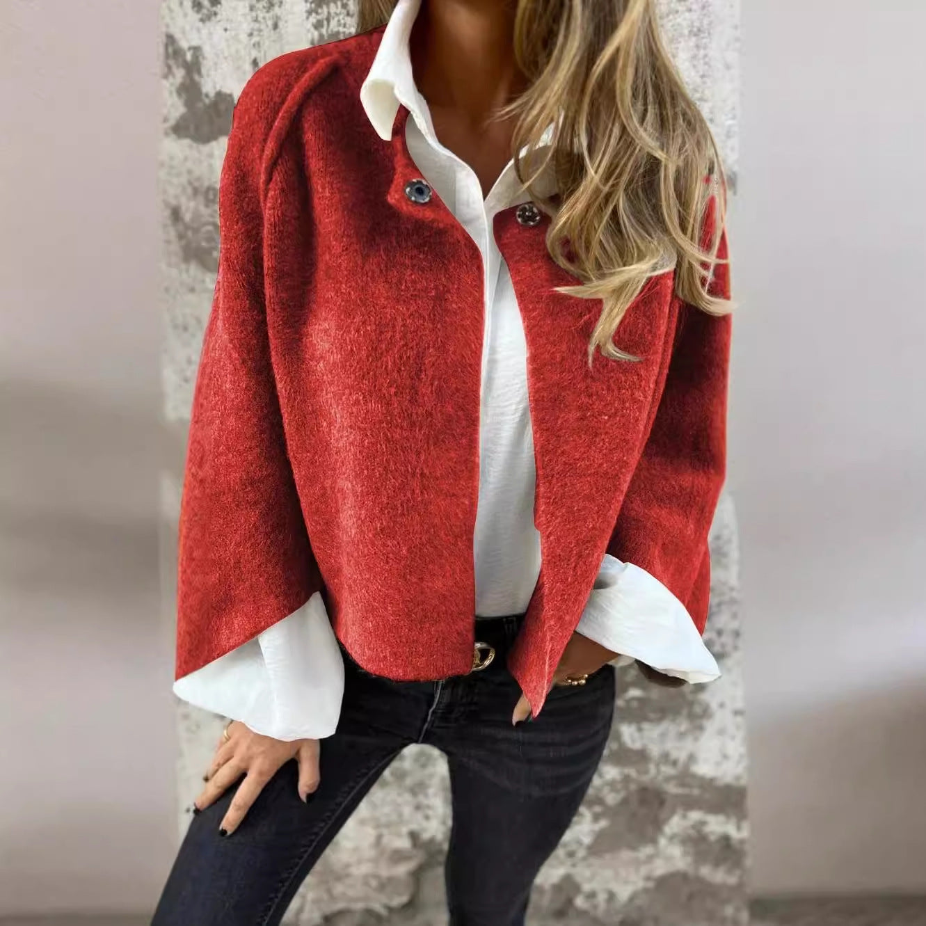 👘 Women’s Loose Cashmere Bat Sleeve Jacket