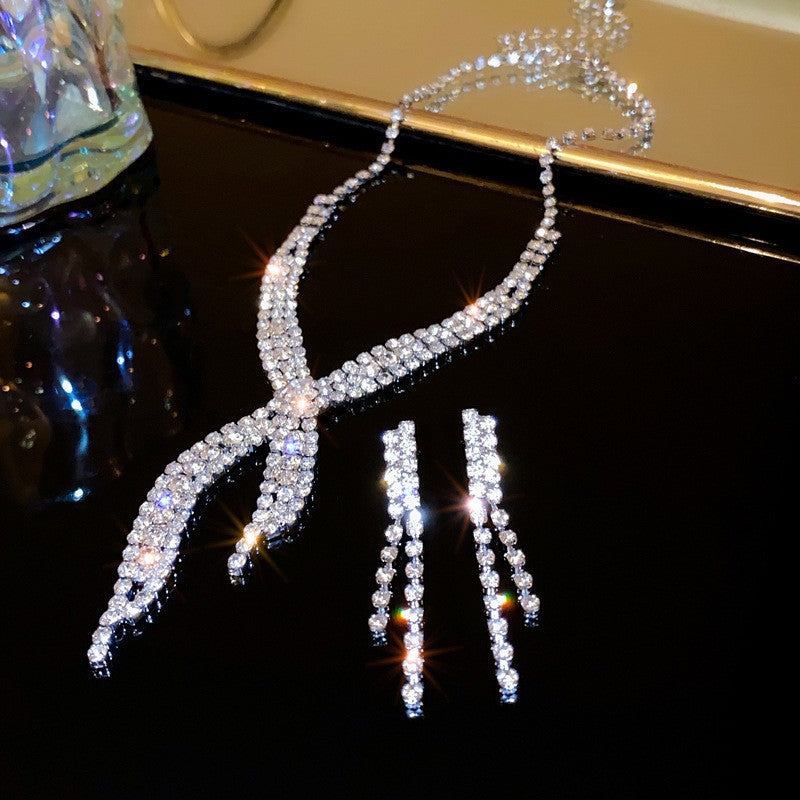 Elegant Diamond Tassel Jewelry Set