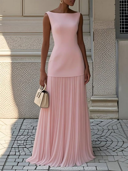👗Ensemble deux pièces en maille unie pour femme — haut sans manches et jupe assortie