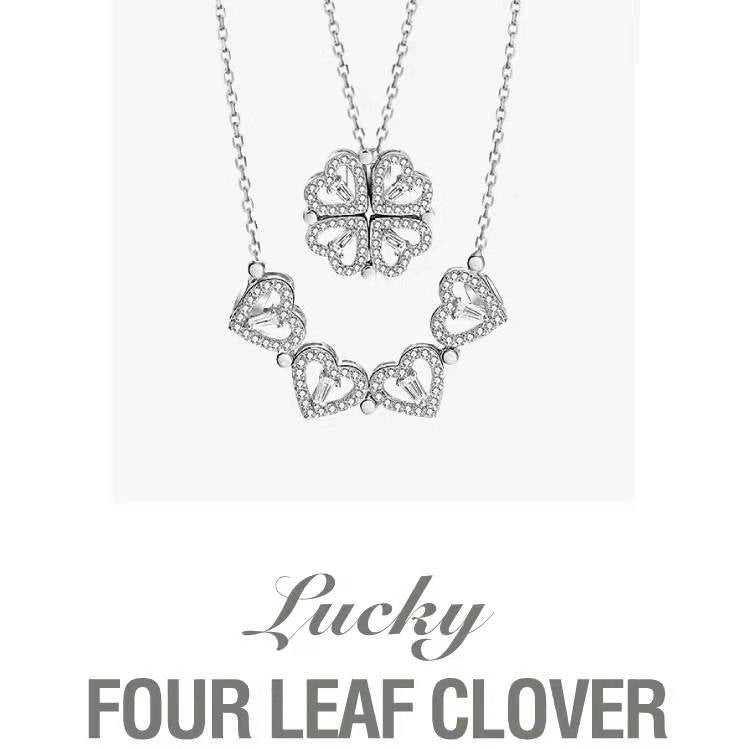 🍀Lucky Clover Love Necklace – Fashion Pendant Valentine’s Gift