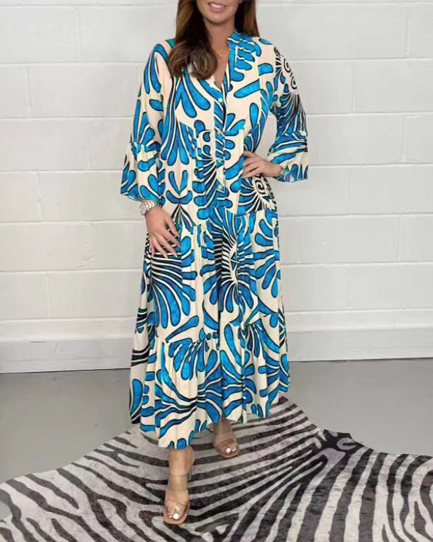 Autumn / Winter Printed Loose Casual Dress