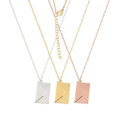 Elegant Envelope Pendant Necklace