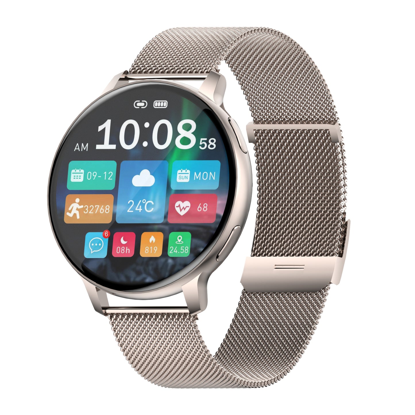 S53 Smart Watch – 1.39" round HD screen, Bluetooth calling, pedometer, multi-sports modes, and weather updates