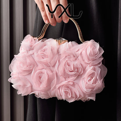 Luxuriöse Abendtasche mit Blumenmuster – Braut- und Party-Stil