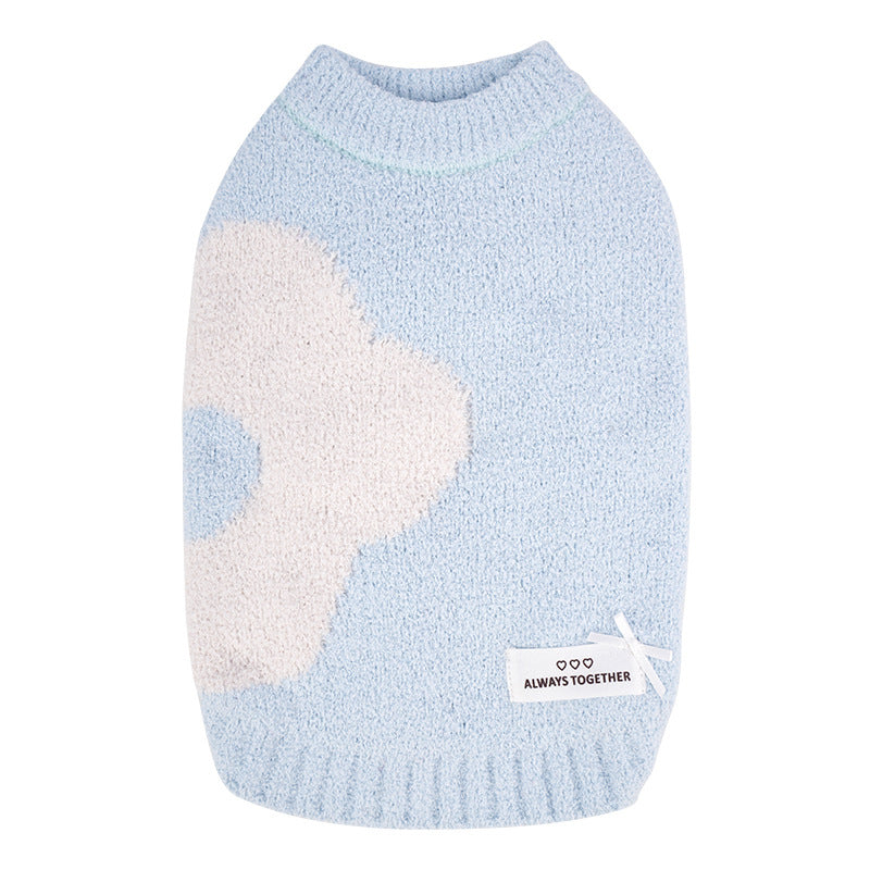 Flower Sweater – Autumn / Winter Pet Clothing for Small Dogs