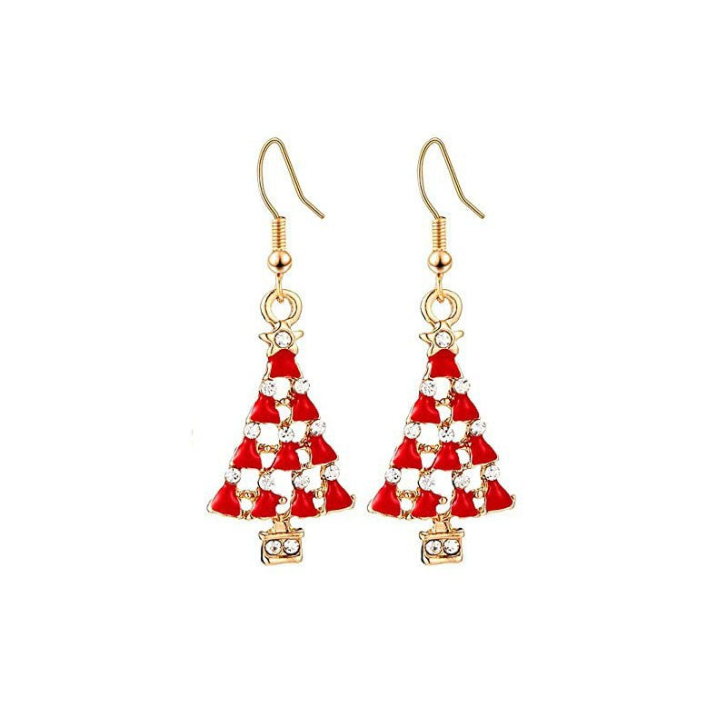 Christmas-themed alloy earrings