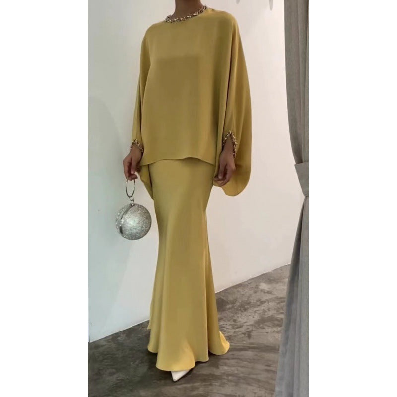 👗Women’s Pearl Mopping Dress Suit