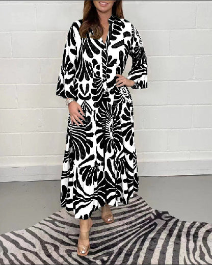 Autumn / Winter Printed Loose Casual Dress