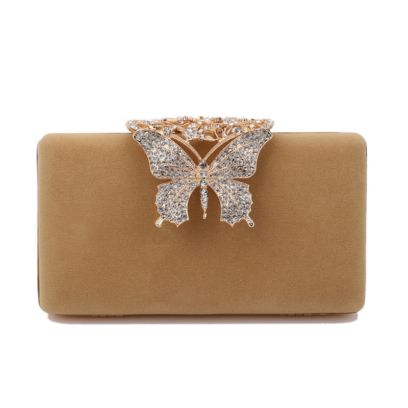Velvet Bow Evening Clutch — Diamond-Studded
