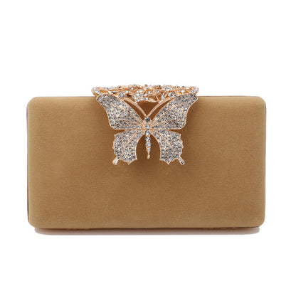 Velvet Bow Evening Clutch — Diamond-Studded