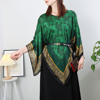 Silk pullover sunscreen silk scarf shawl women's sunscreen clothing in summer with large size loose changeable