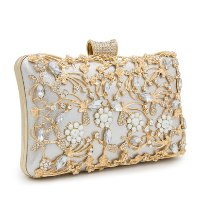 Abendtasche mit Blumenmuster und Aussparung