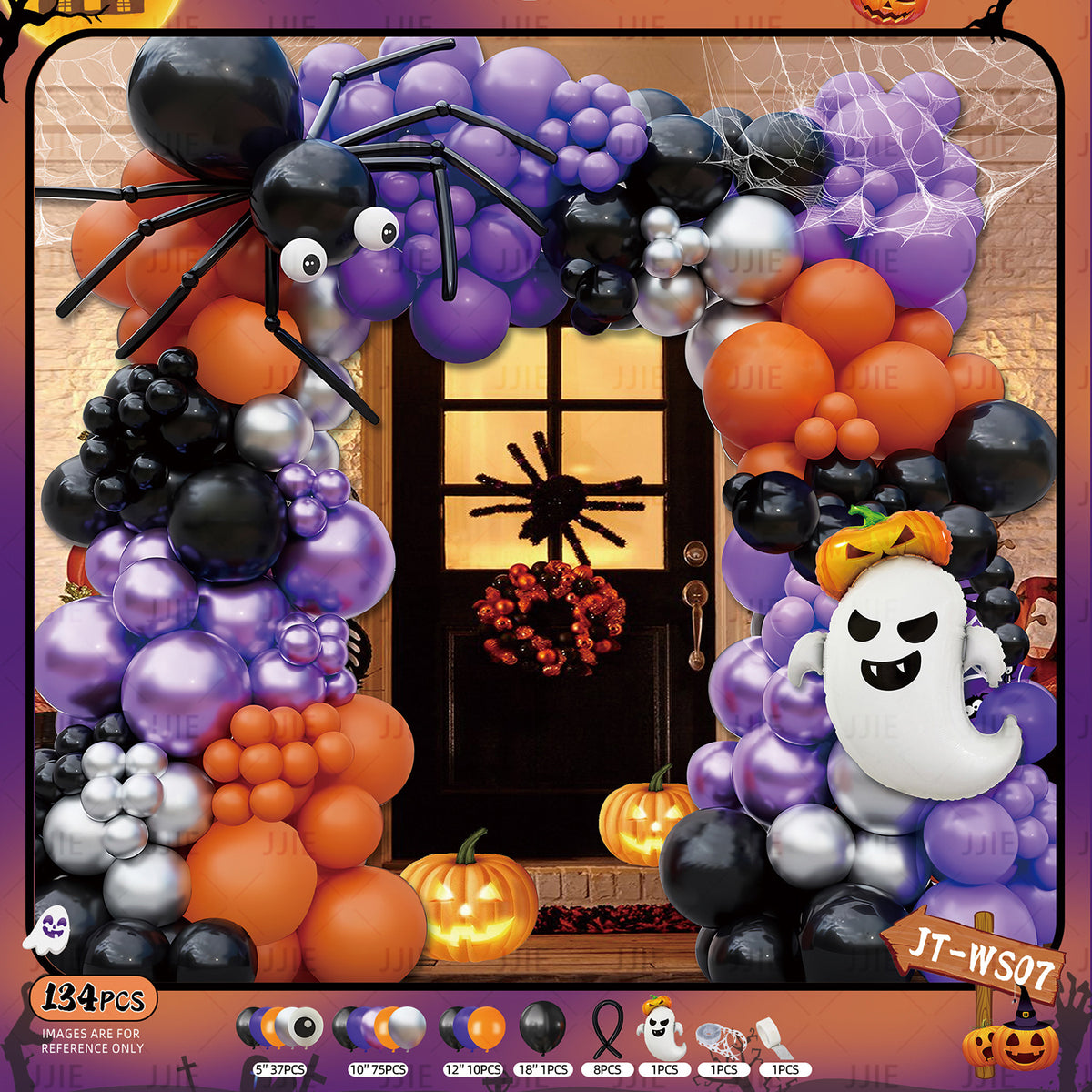 🎃 Halloween Balloon Arch Decoration Kit
