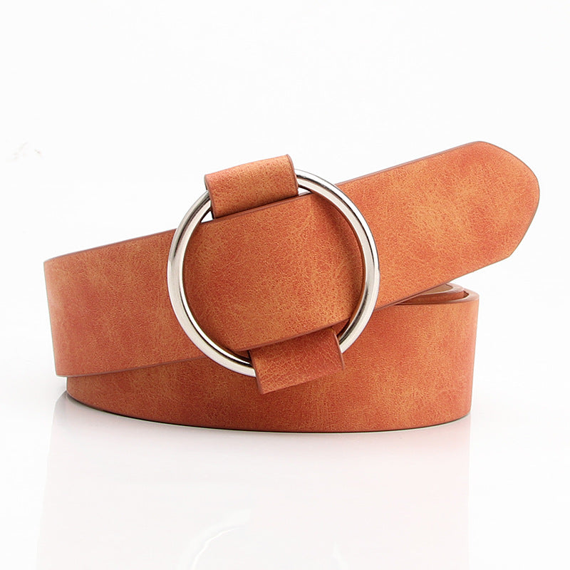 Women's Belt Round Buckle Needle