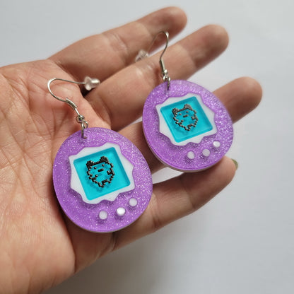 🌸Boucles d'oreilles œuf d'animal électronique amusantes