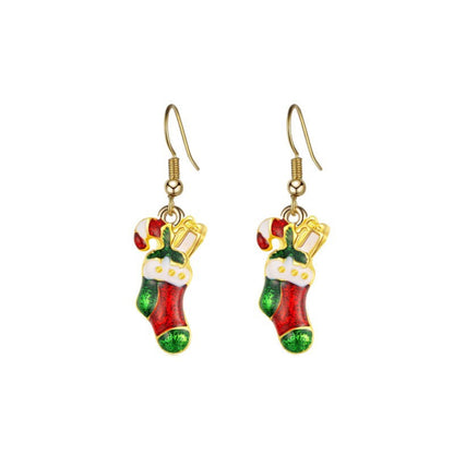 Christmas-themed alloy earrings