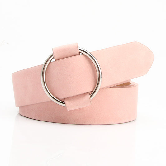 Women's Belt Round Buckle Needle
